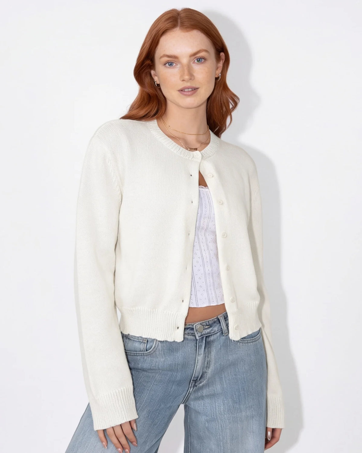 Nora™ Kurze Strickjacke mit Knopfleiste