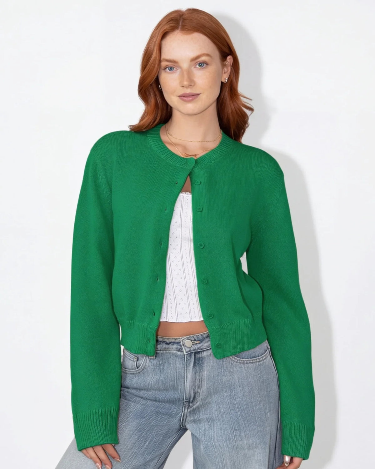 Nora™ Kurze Strickjacke mit Knopfleiste