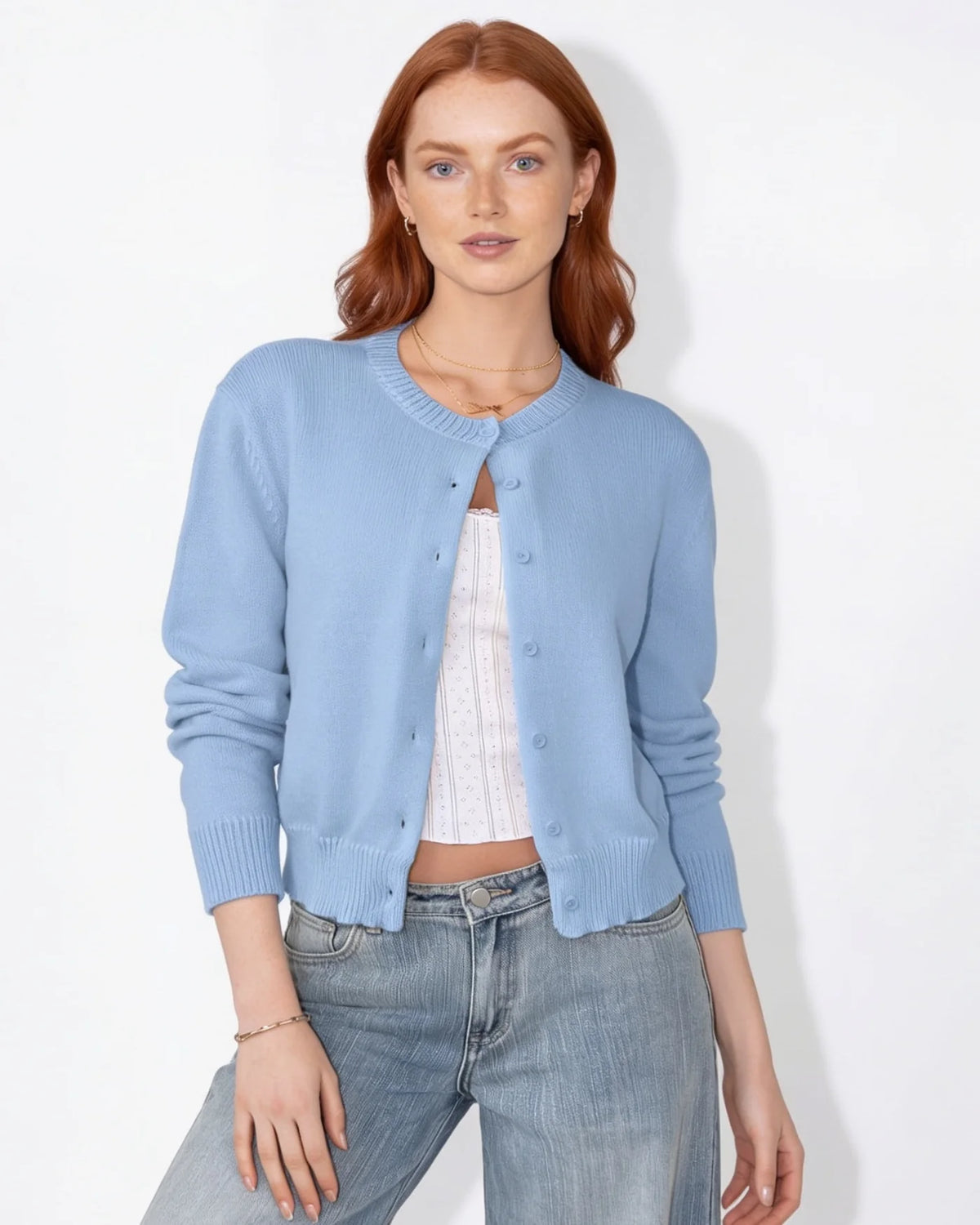 Nora™ Kurze Strickjacke mit Knopfleiste