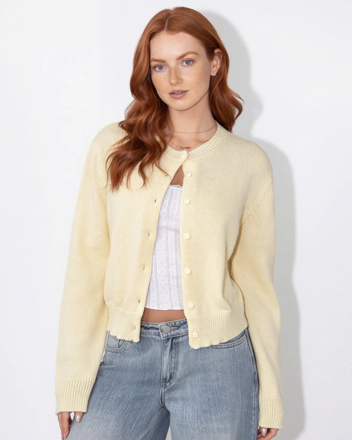 Nora™ Kurze Strickjacke mit Knopfleiste