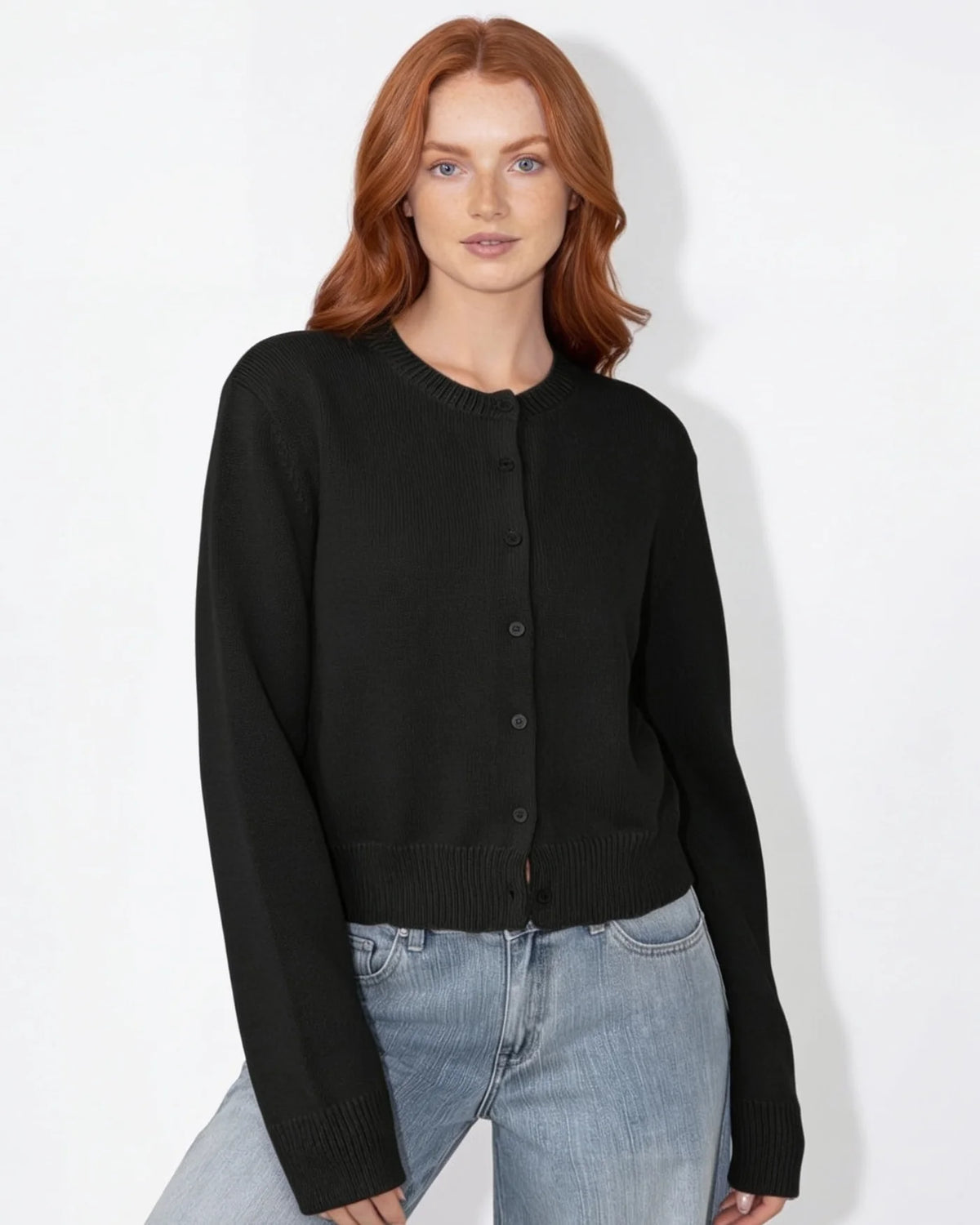 Nora™ Kurze Strickjacke mit Knopfleiste