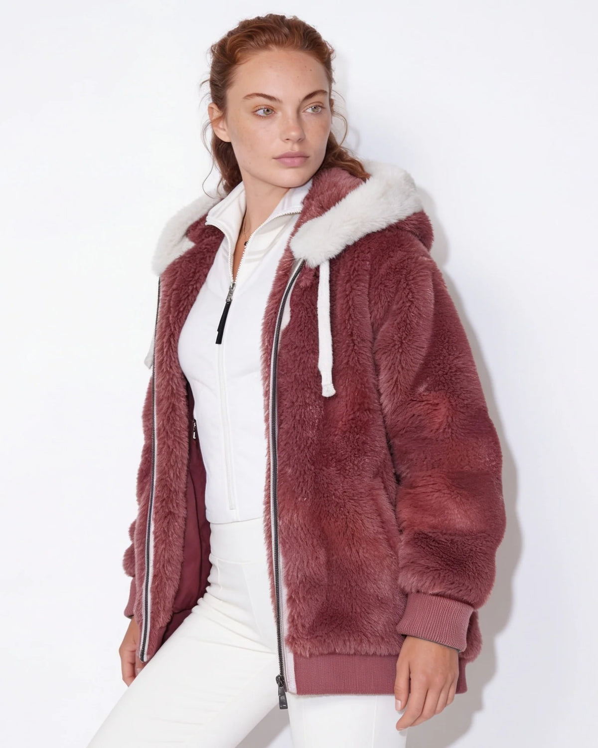 Sienna Kapuzenjacke in Felloptik