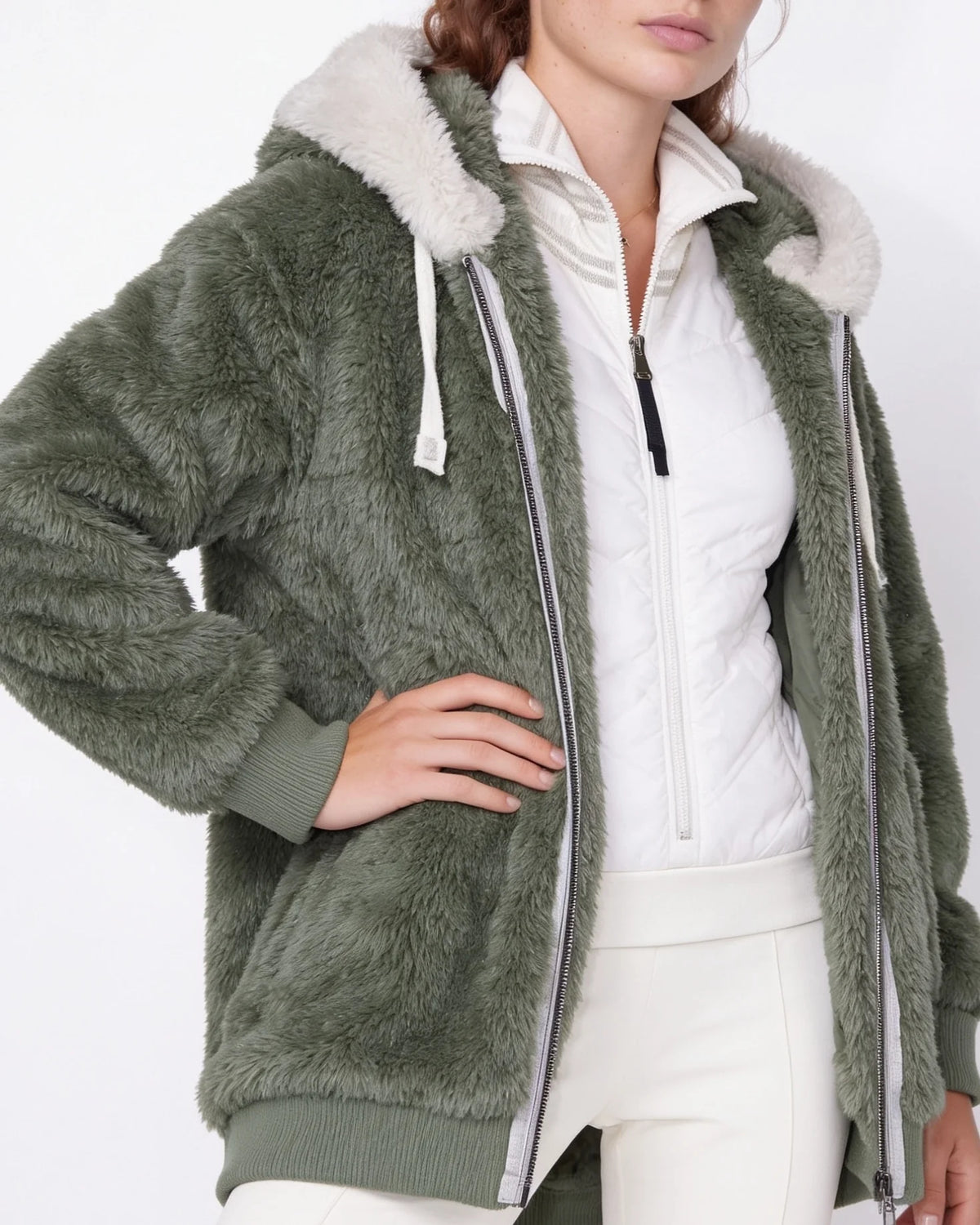 Sienna Kapuzenjacke in Felloptik