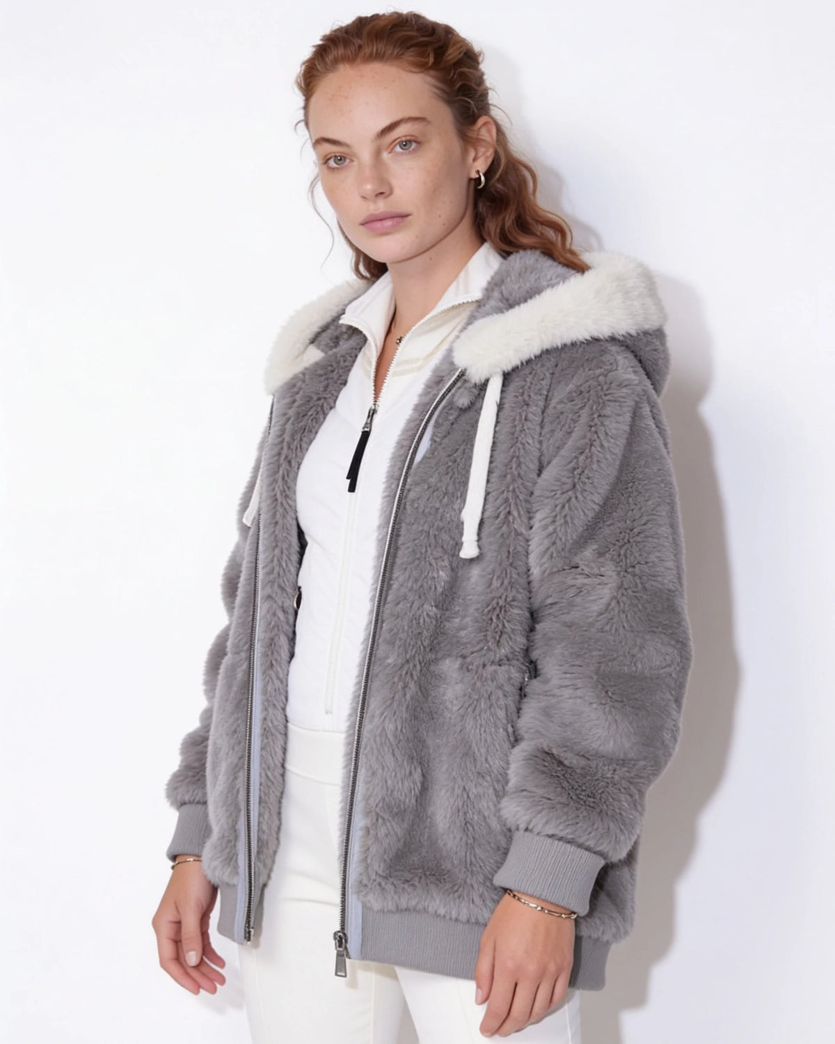 Sienna Kapuzenjacke in Felloptik