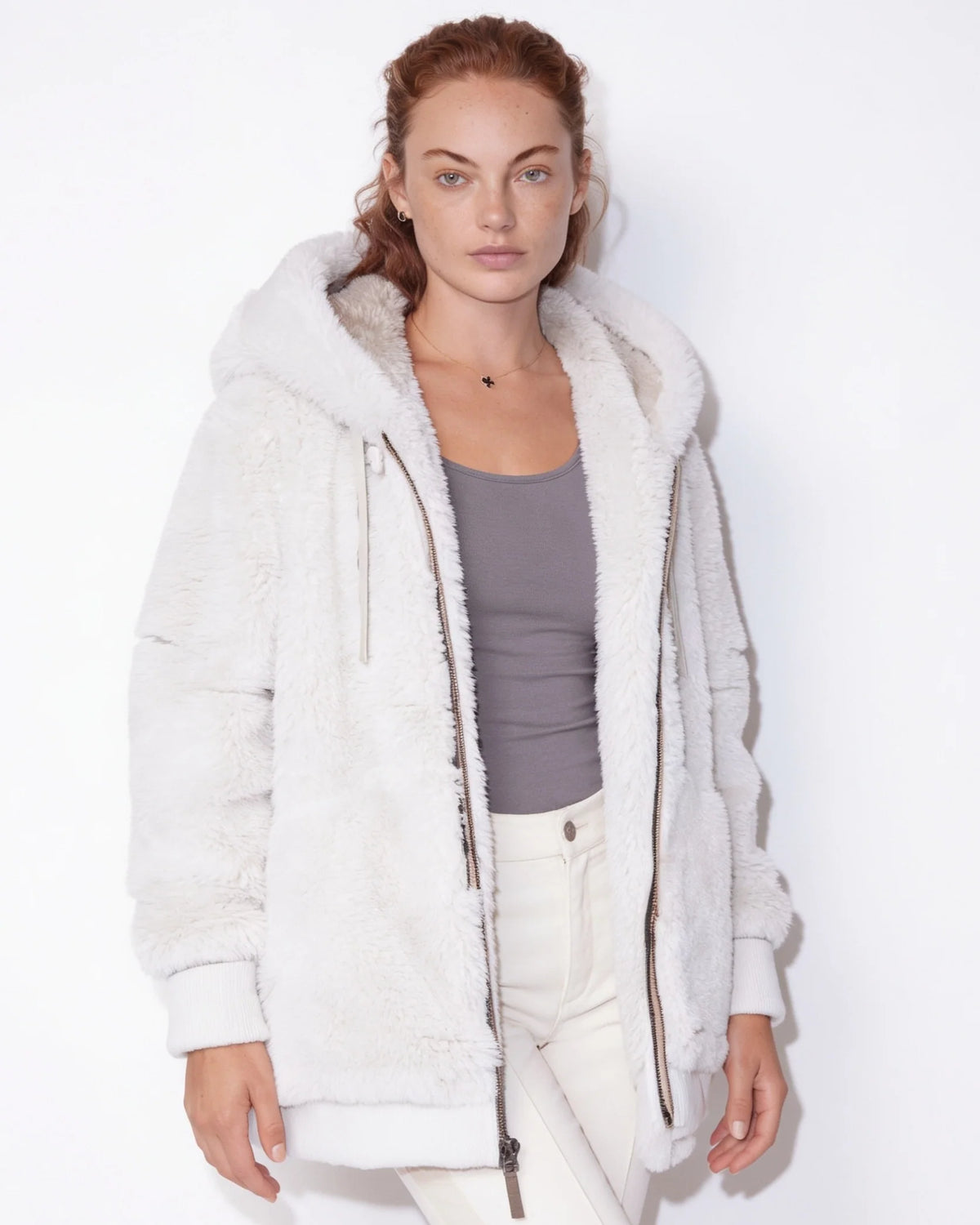 Sienna Kapuzenjacke in Felloptik