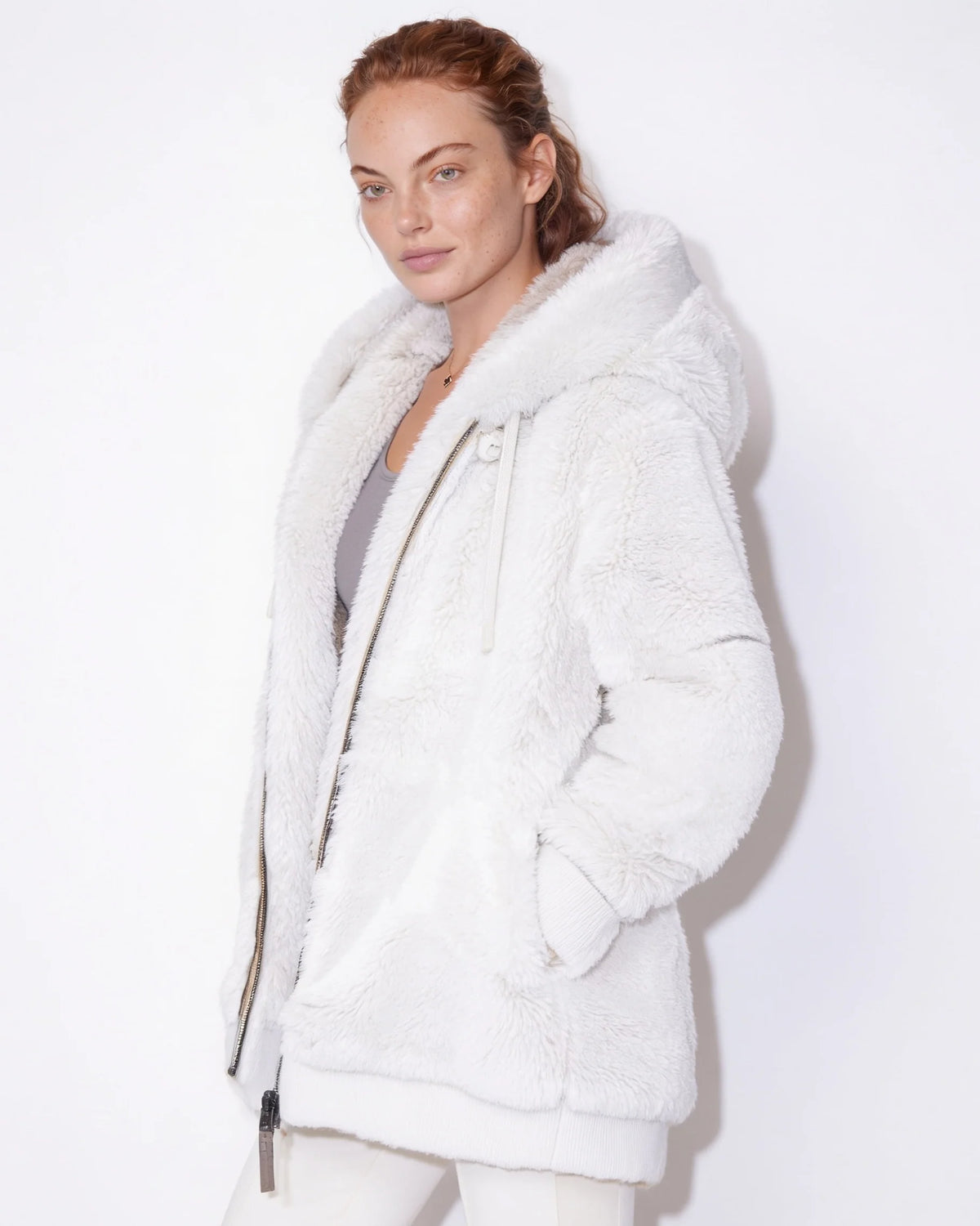 Sienna Kapuzenjacke in Felloptik