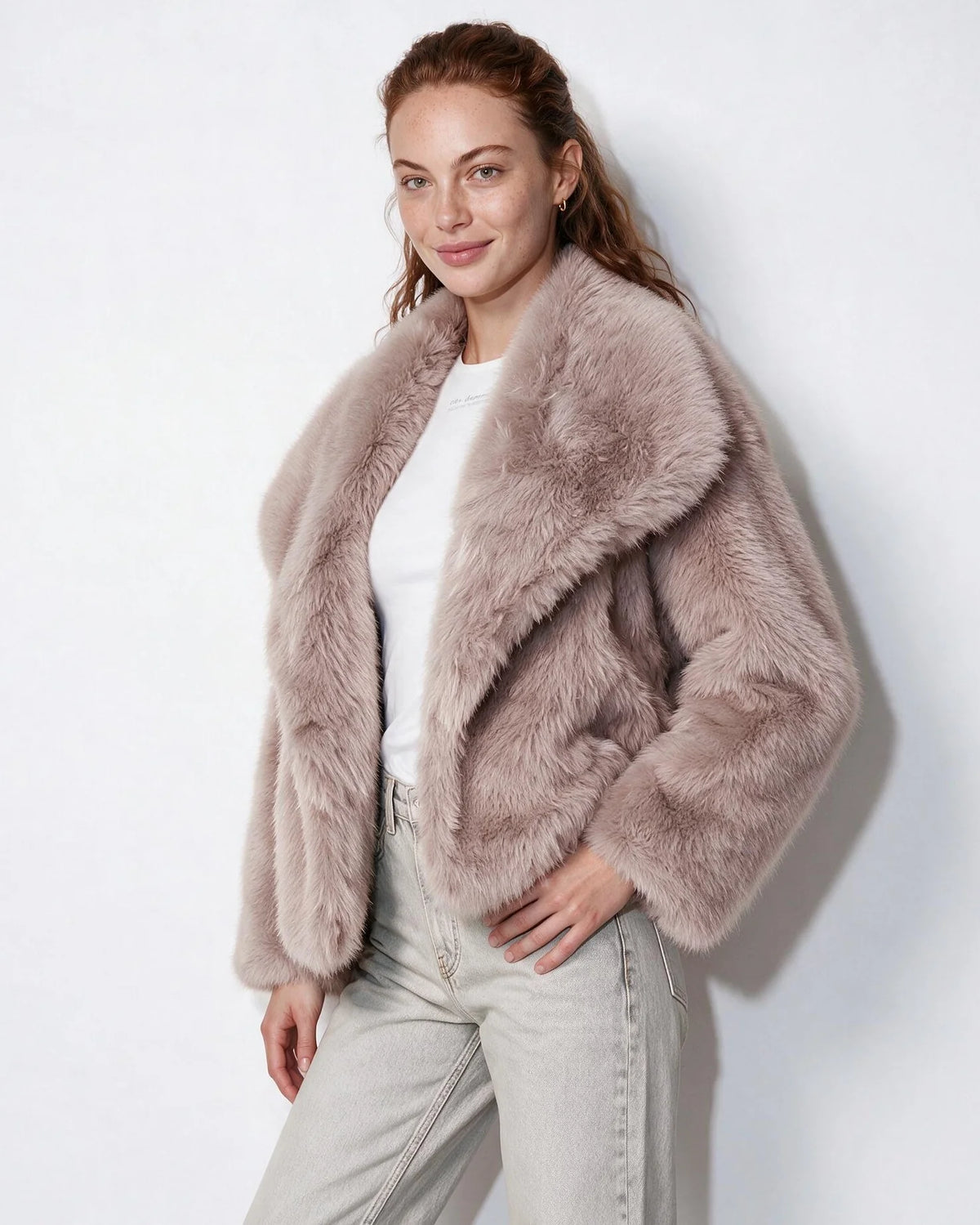 Amelie Kunstfelljacke mit Schalkragen