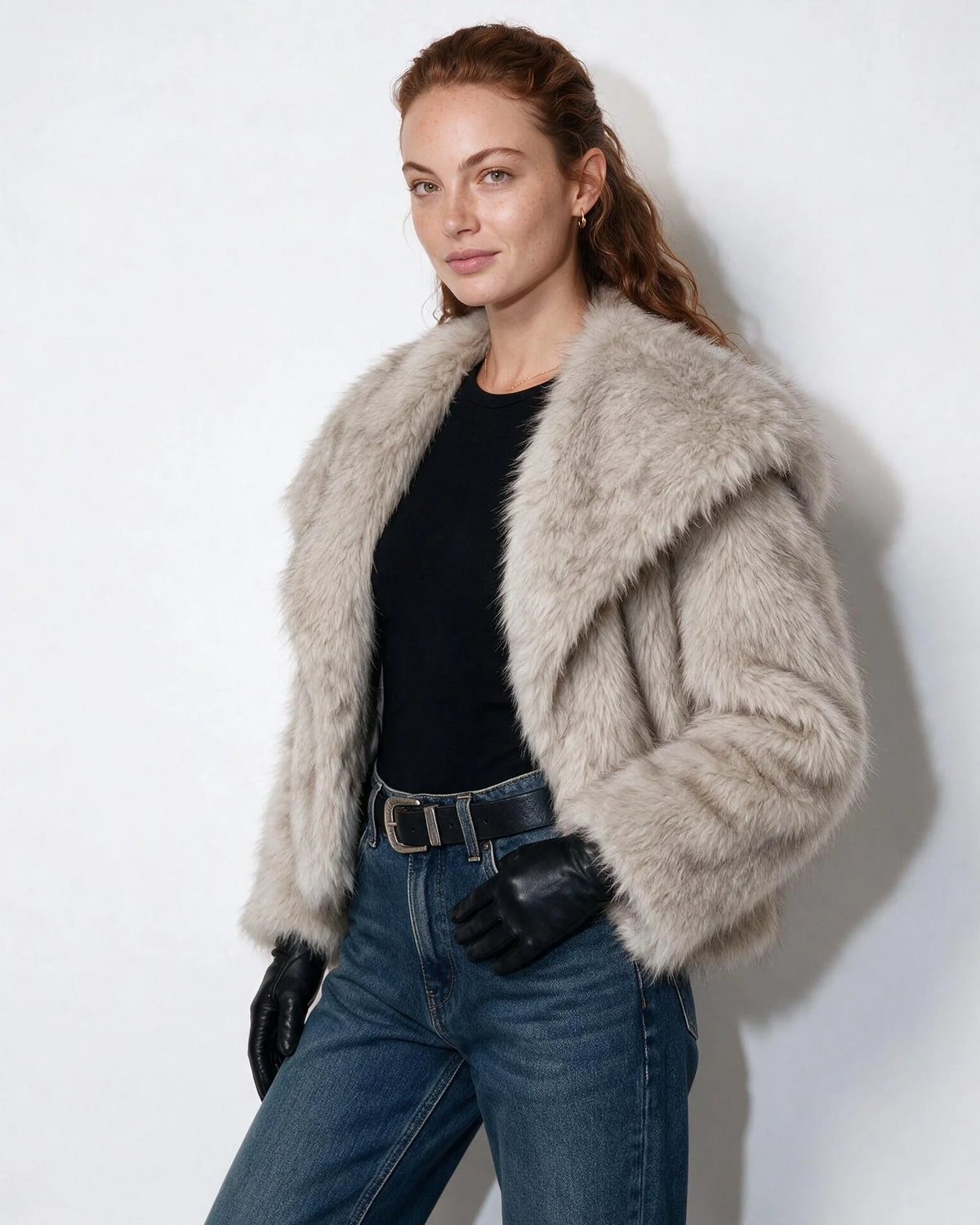 Amelie Kunstfelljacke mit Schalkragen