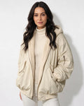 Nora Wendbare Sherpa-Bomberjacke mit Kapuze