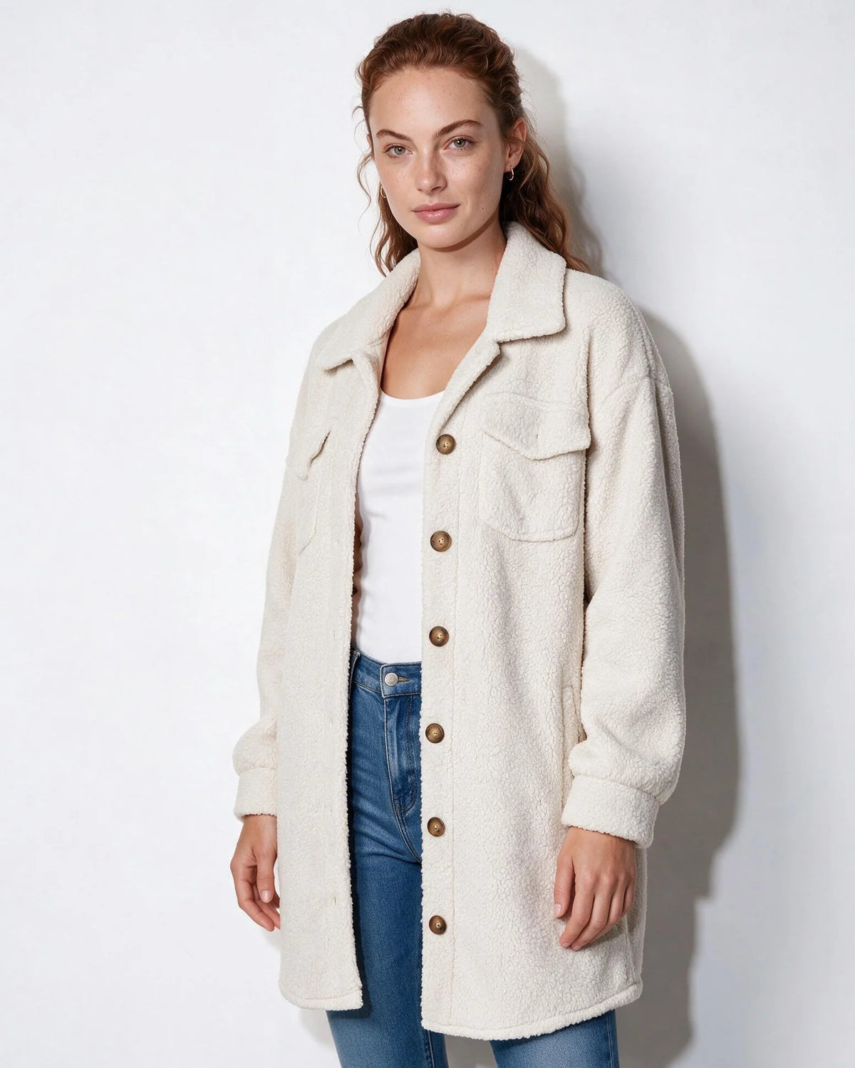 Alva Longline Teddy-Mantel