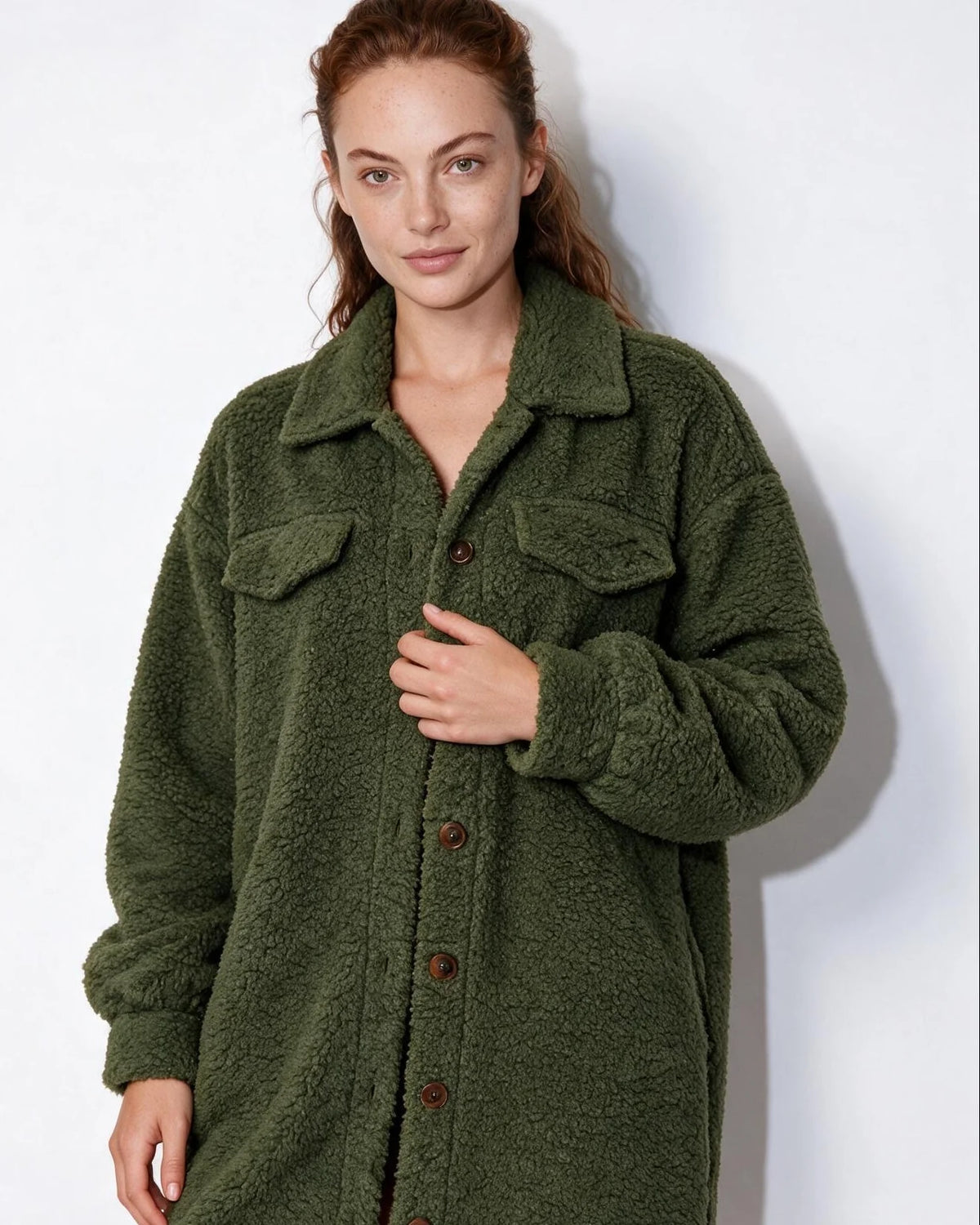 Alva Longline Teddy-Mantel