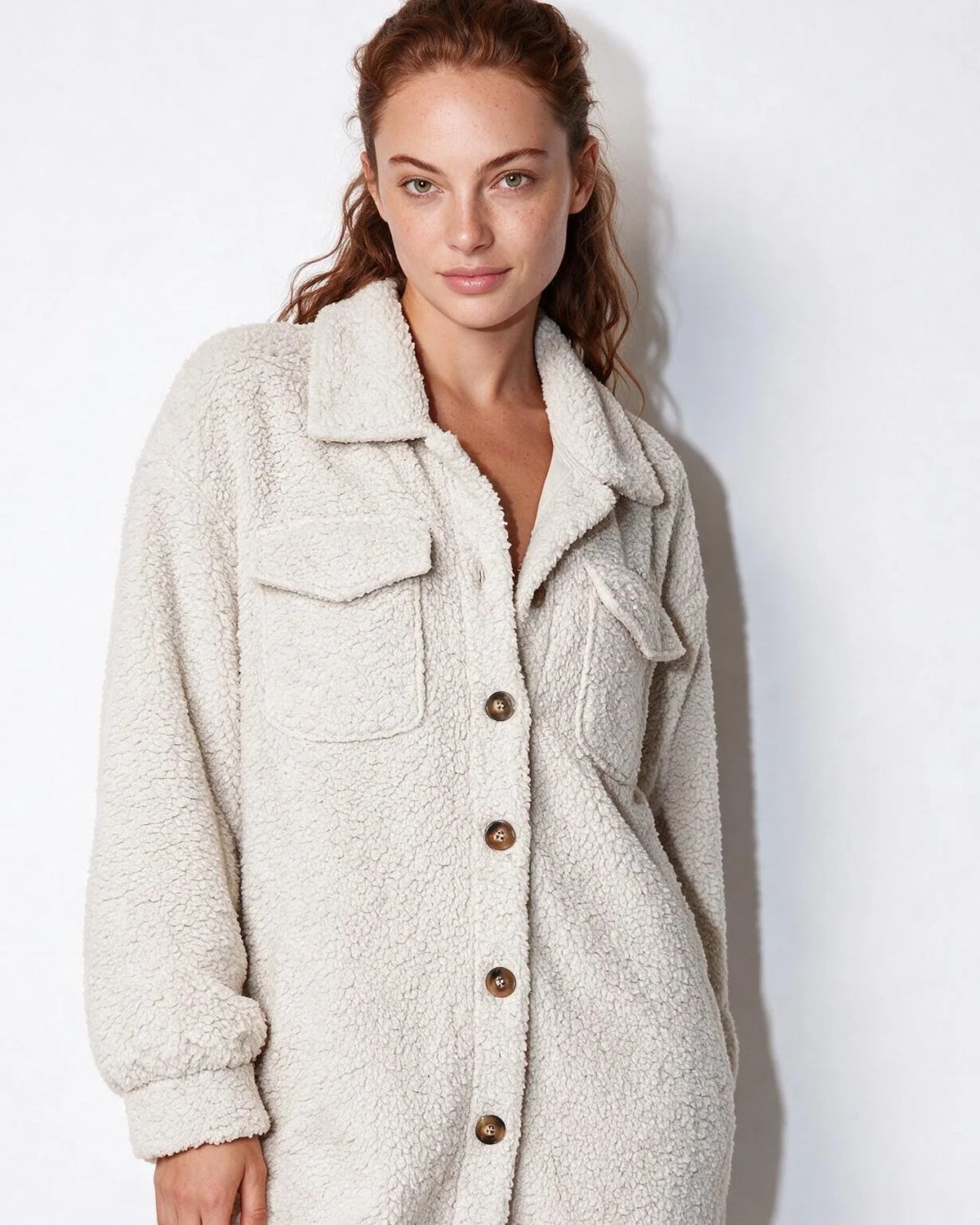 Alva Longline Teddy-Mantel