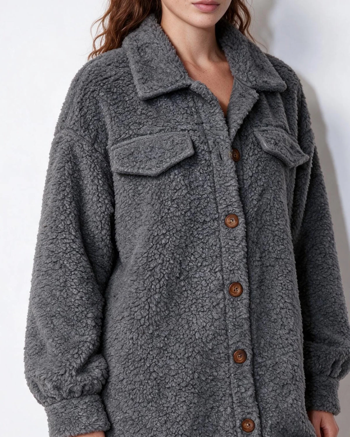 Alva Longline Teddy-Mantel