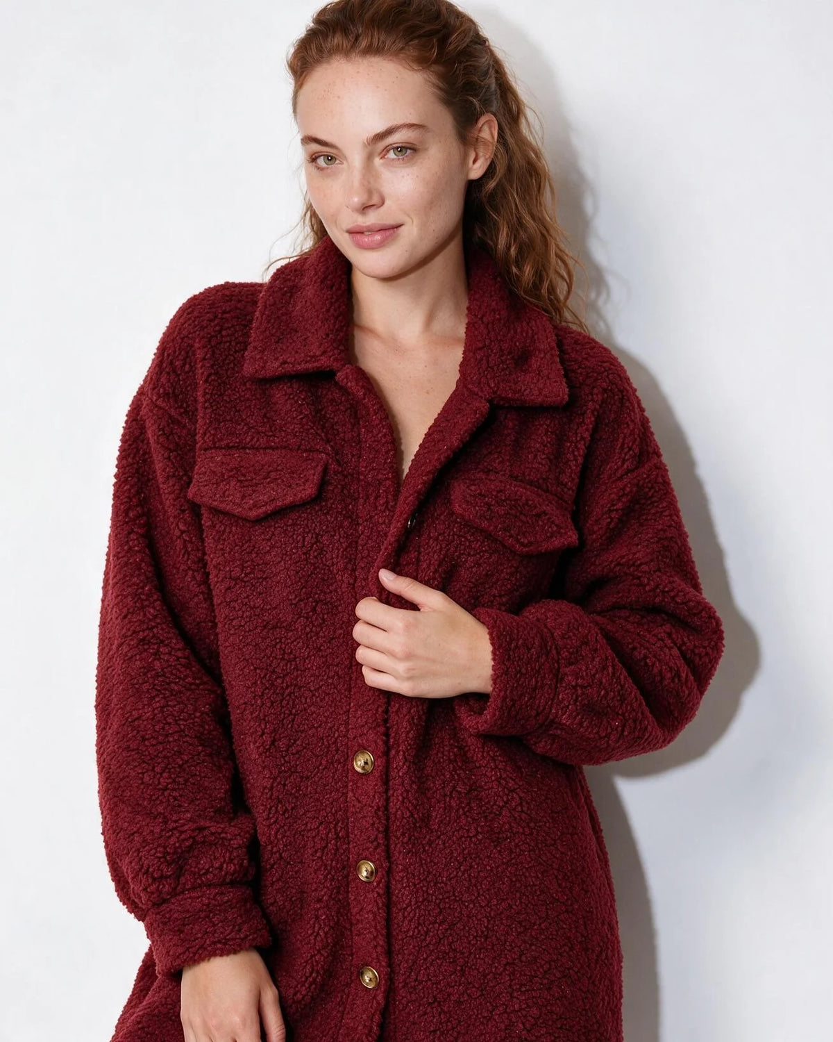 Alva Longline Teddy-Mantel