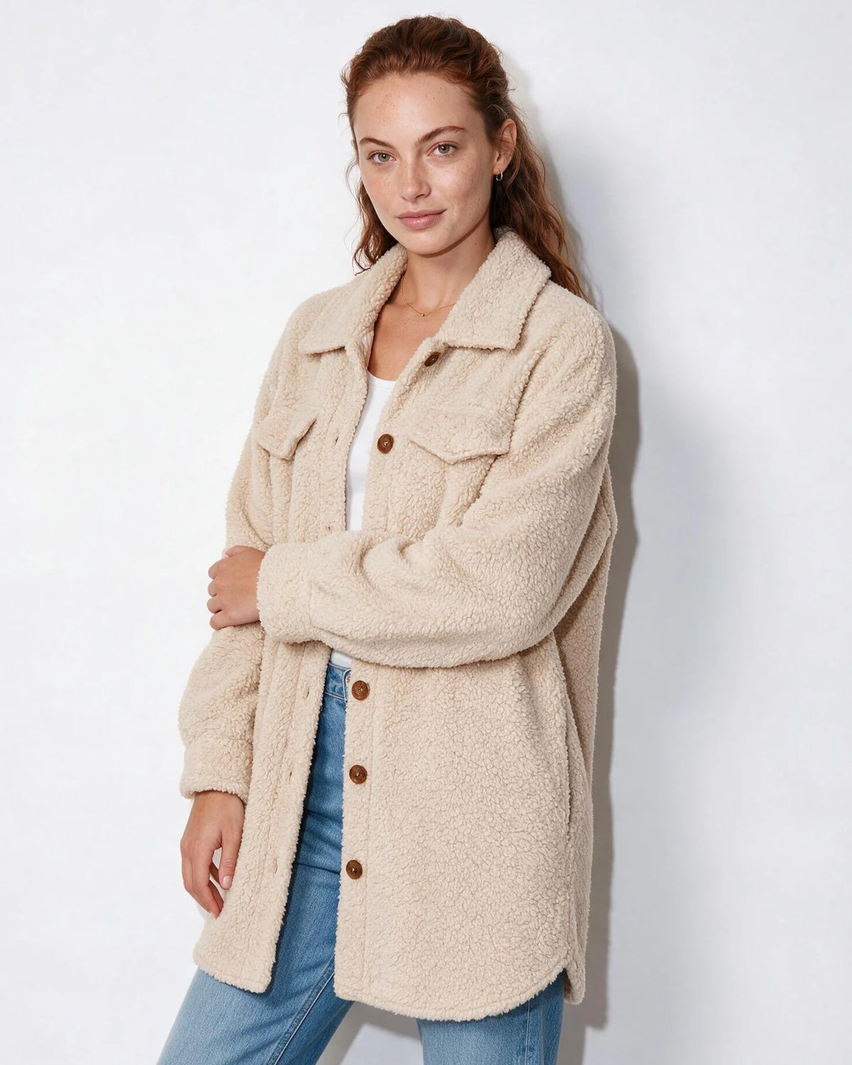 Alva Longline Teddy-Mantel