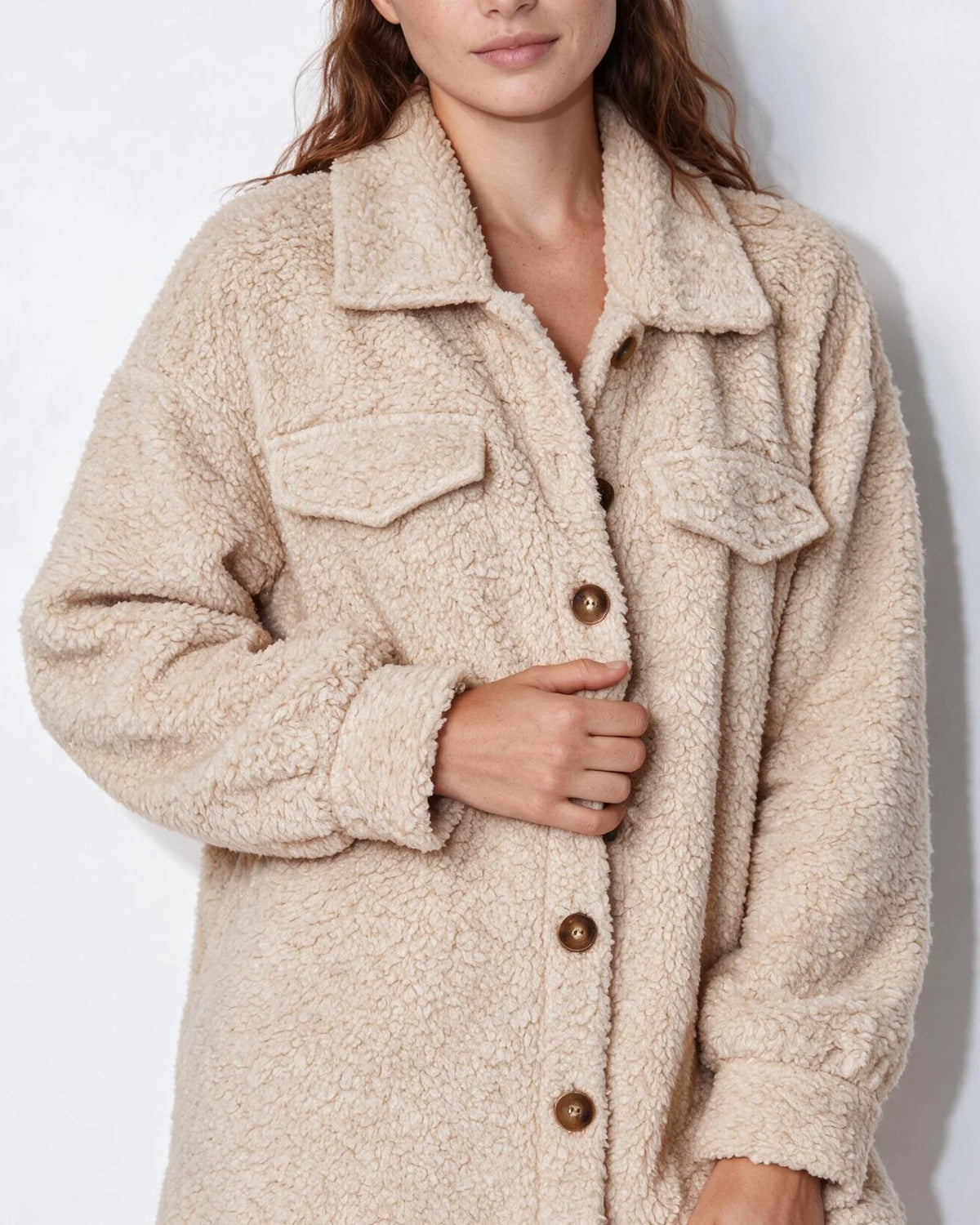 Alva Longline Teddy-Mantel