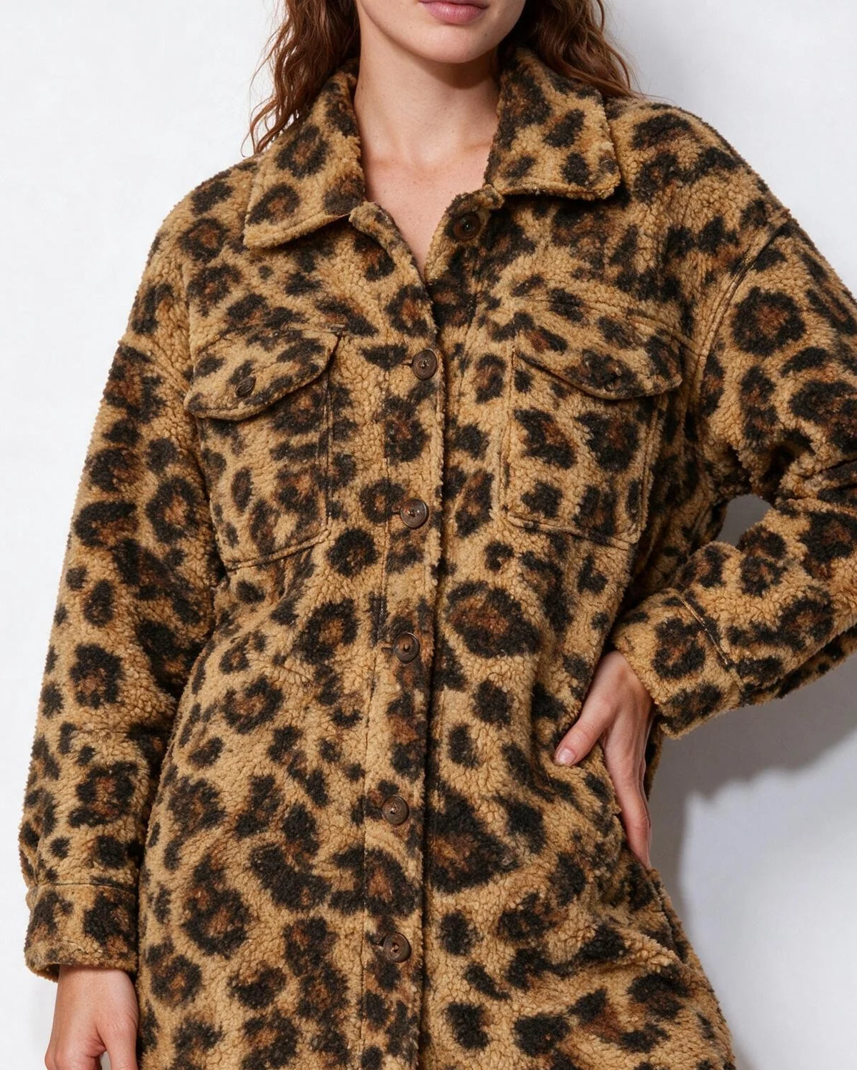 Alva Longline Teddy-Mantel