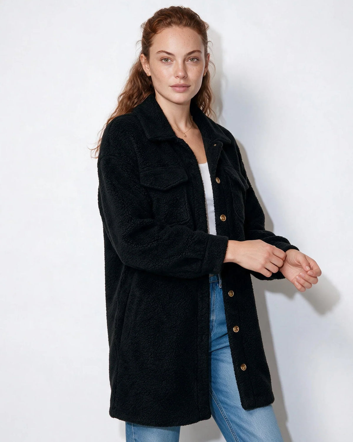 Alva Longline Teddy-Mantel