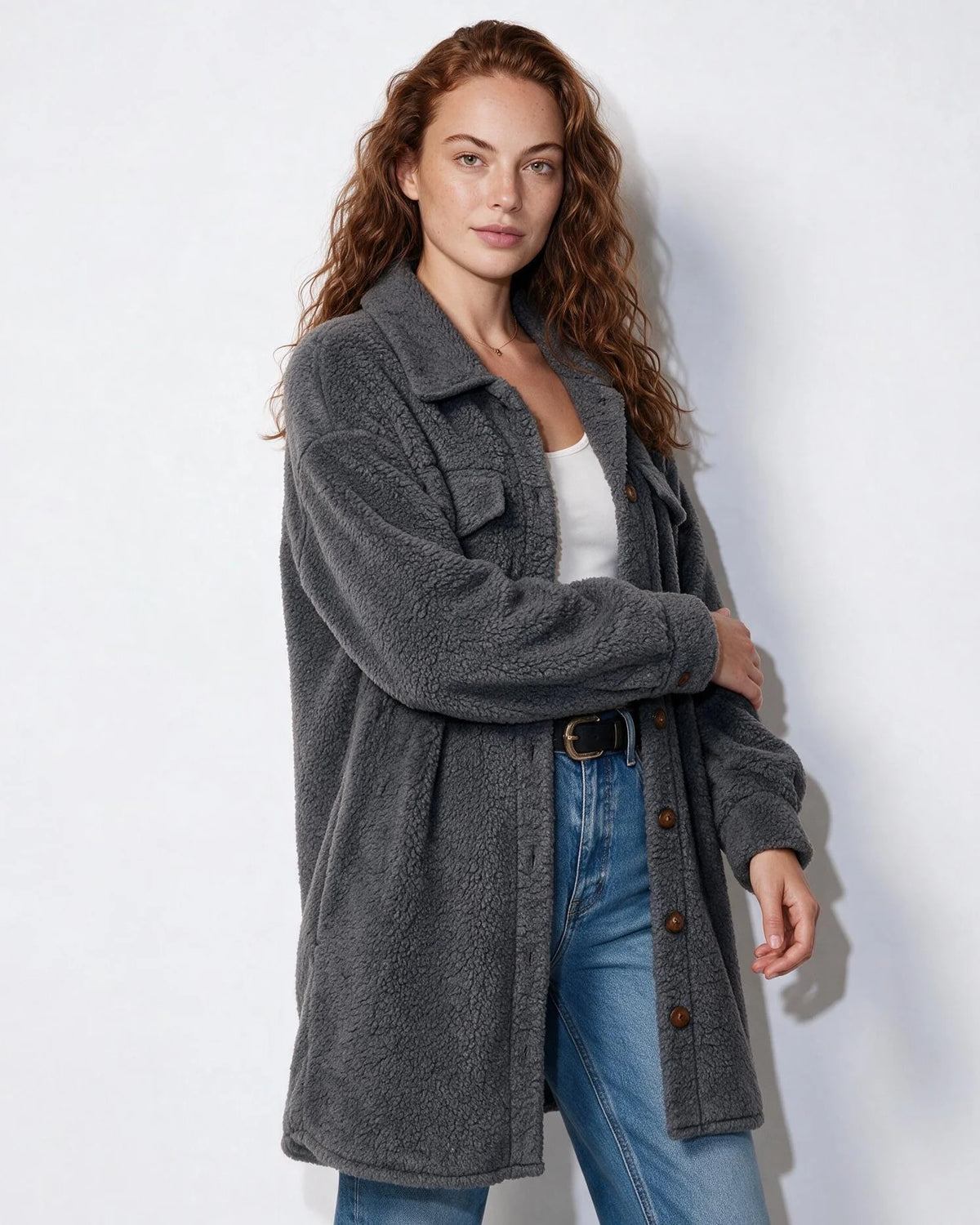 Alva Longline Teddy-Mantel
