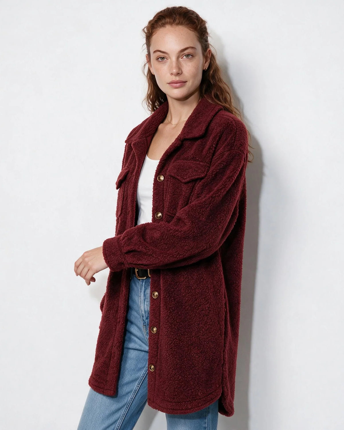 Alva Longline Teddy-Mantel
