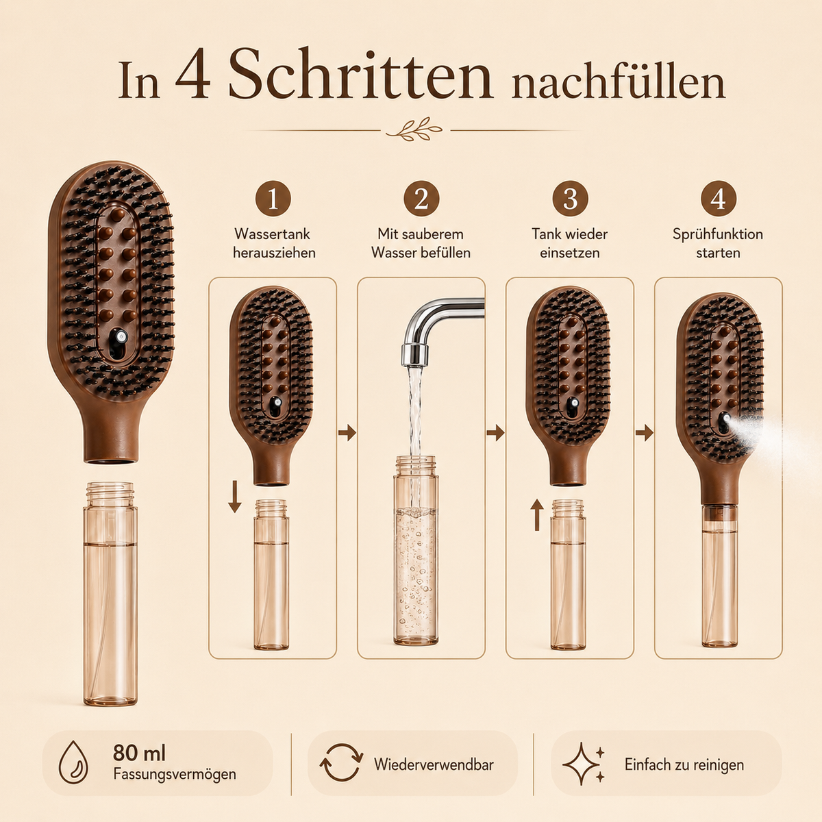 Mila 2-in-1 Spray Haarborstel