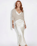 Mirella™ Satin-Maxikleid mit Strickpullover
